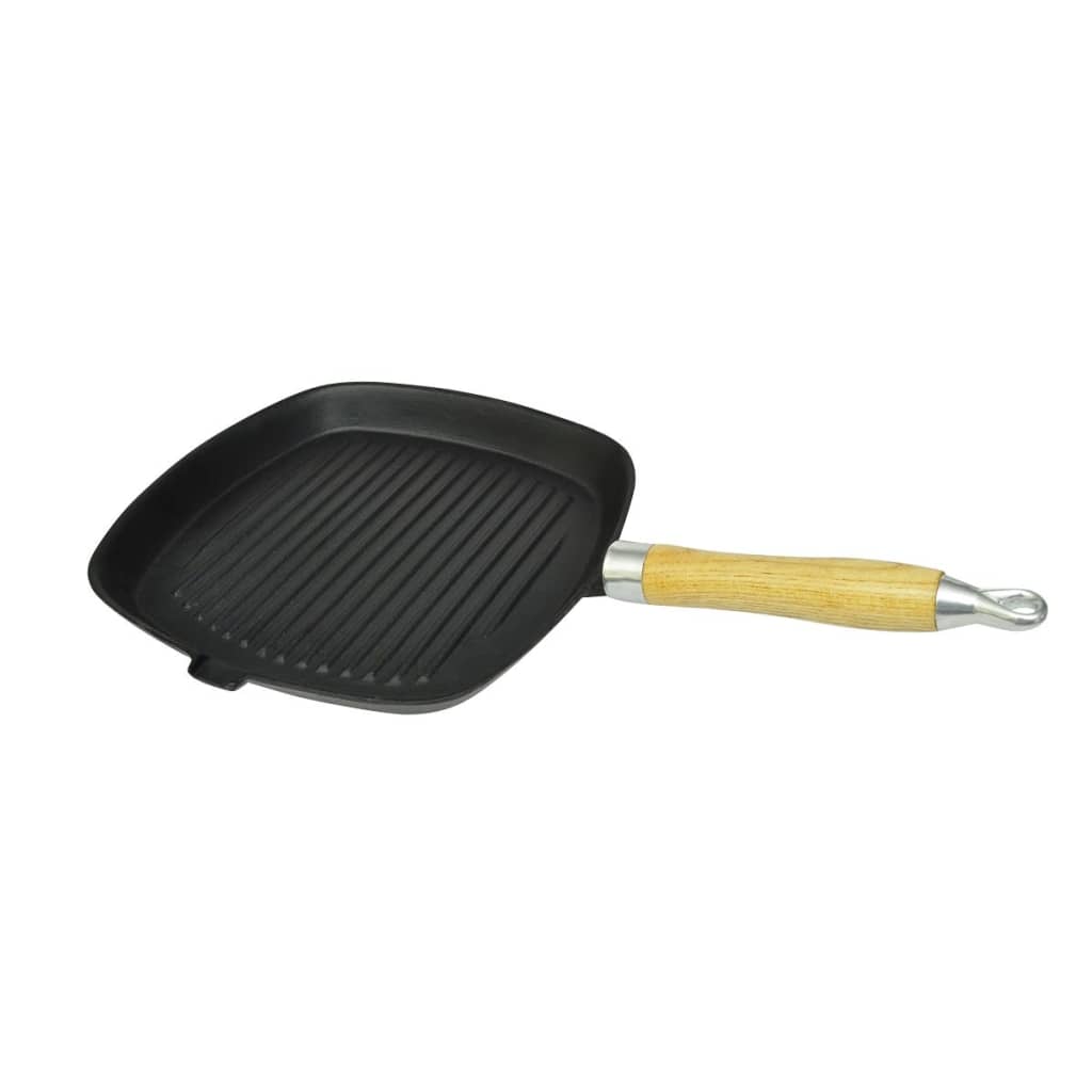 cast-iron-grill-pan-bbq-skillet-wooden-handle At Willow and Wine USA!