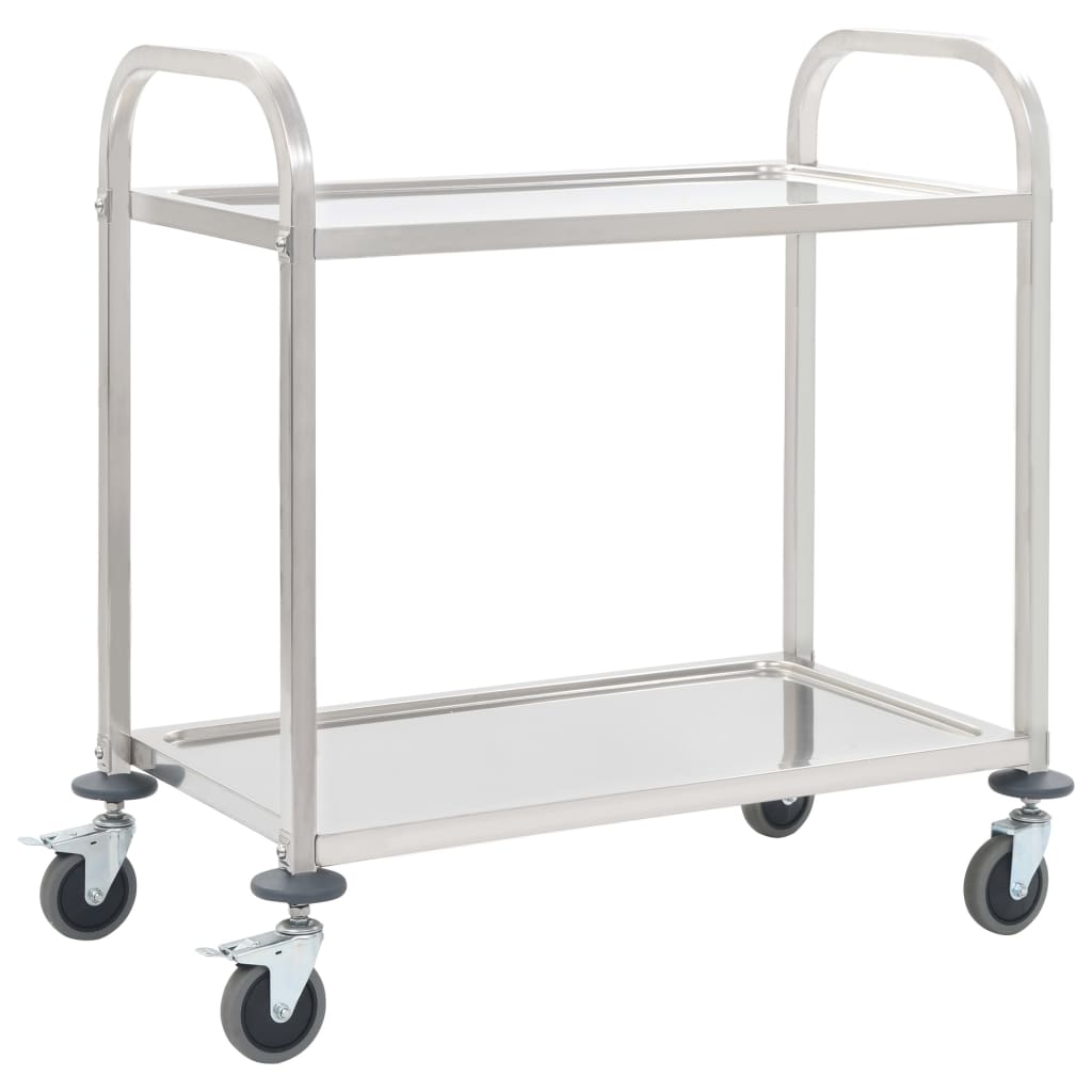 2-tier-kitchen-trolley-37-4-x17-7-x32-9-stainless-steel At Willow and Wine USA!