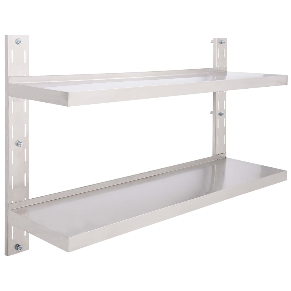 2-tier-floating-wall-shelf-stainless-steel-47-2-x11-8 At Willow and Wine USA!