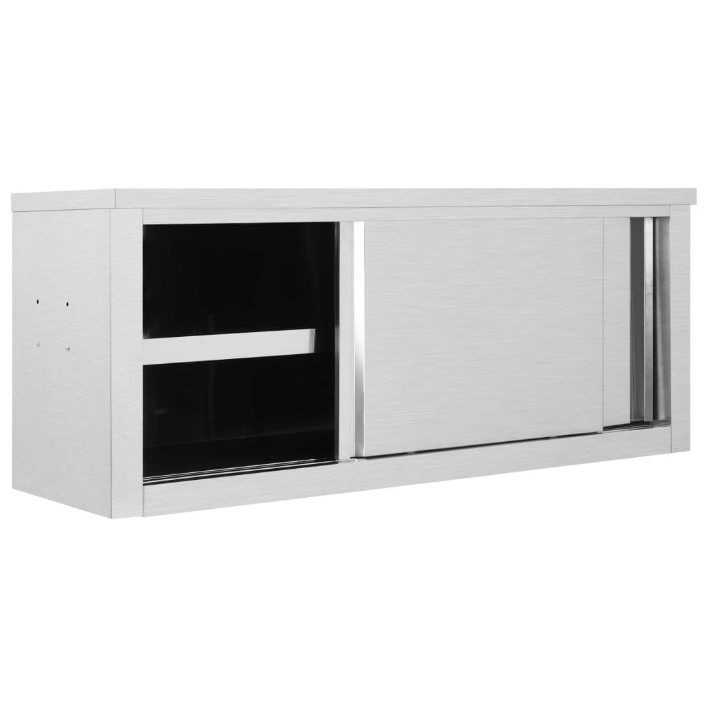 kitchen-wall-cabinet-with-sliding-doors-47-2-x15-7-x19-7-stainless-steel At Willow and Wine USA!