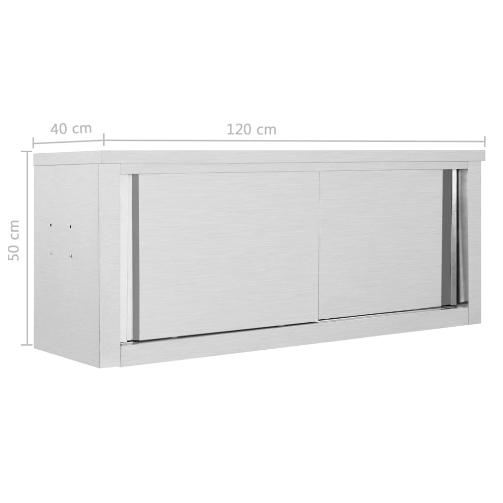 kitchen-wall-cabinet-with-sliding-doors-47-2-x15-7-x19-7-stainless-steel At Willow and Wine USA!