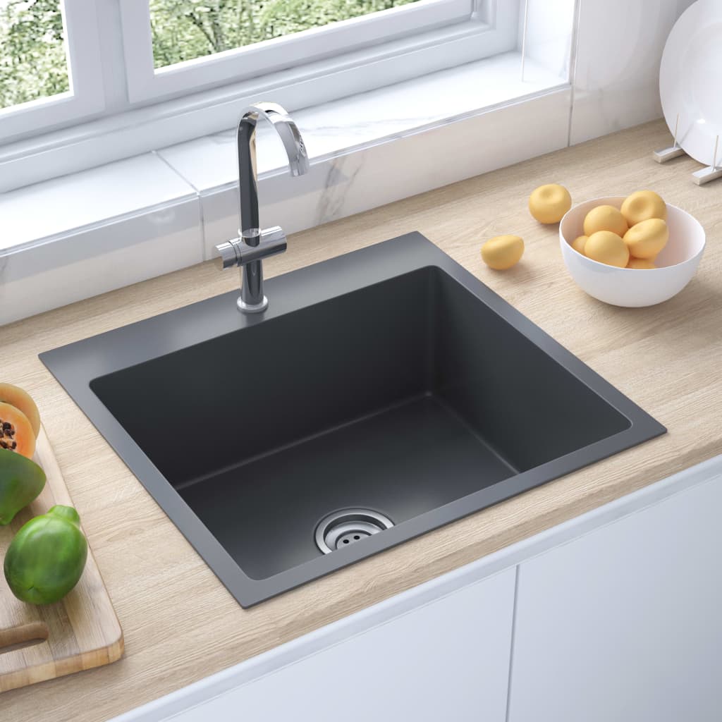 handmade-kitchen-sink-black-stainless-steel At Willow and Wine USA!