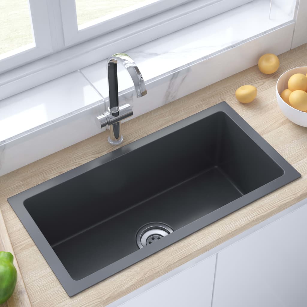 handmade-kitchen-sink-black-stainless-steel At Willow and Wine USA!