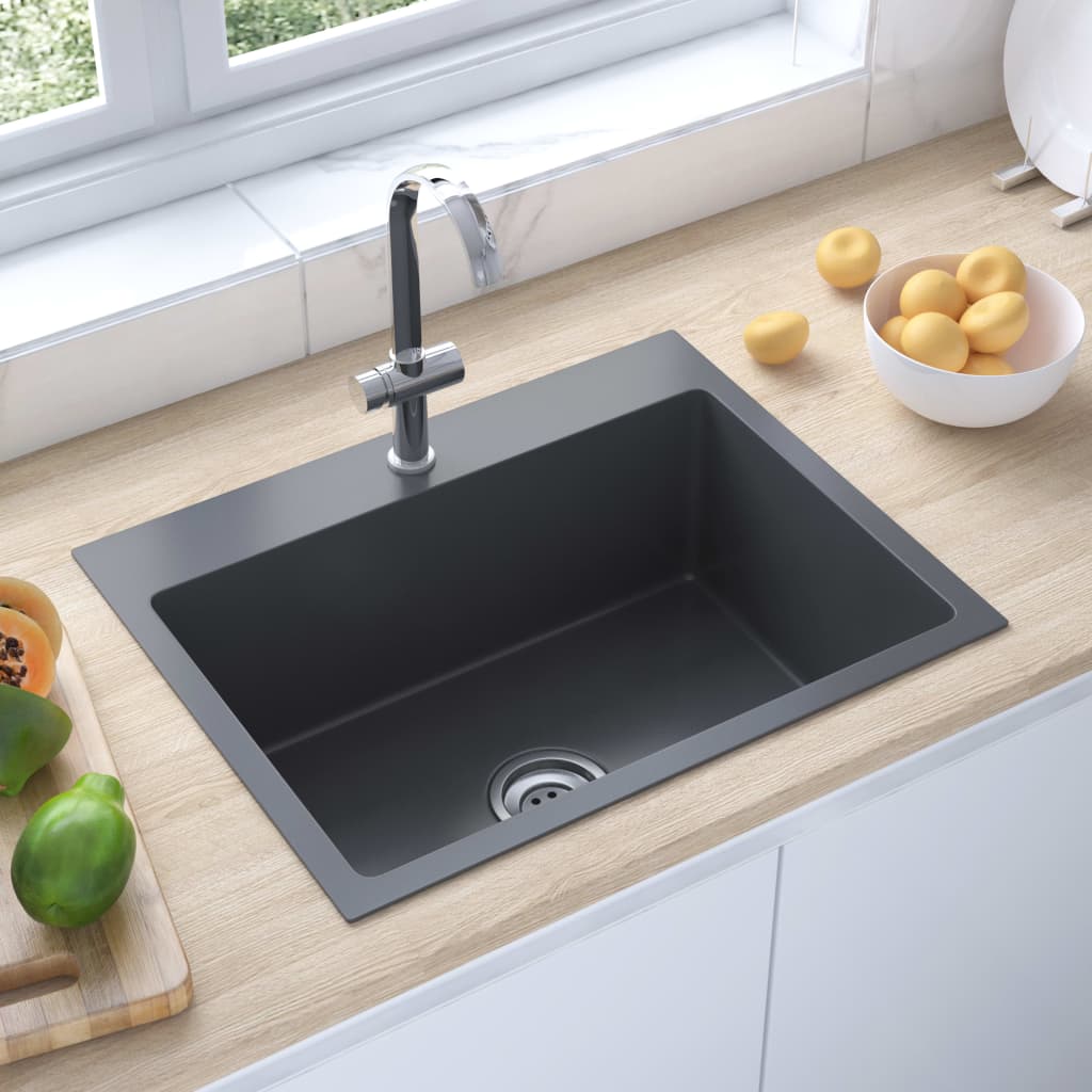 handmade-kitchen-sink-black-stainless-steel At Willow and Wine USA!