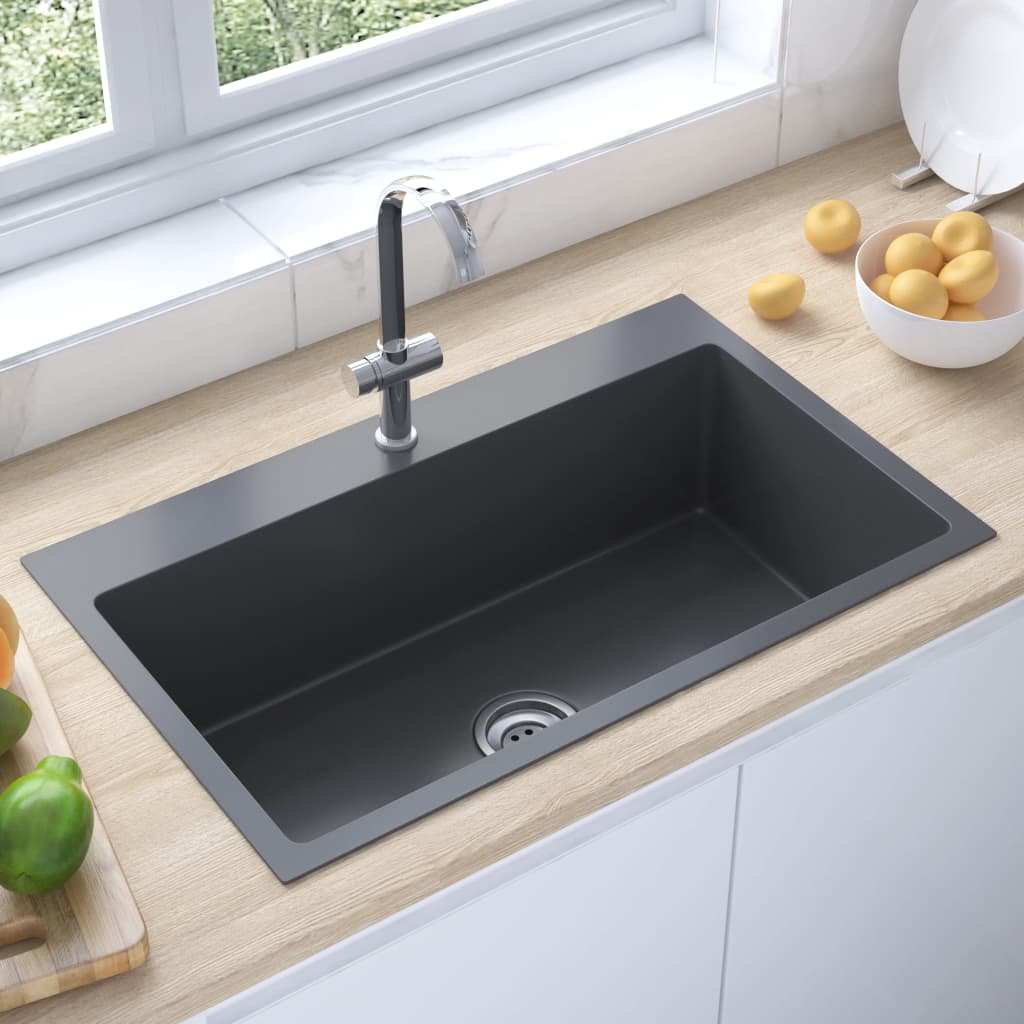 handmade-kitchen-sink-black-stainless-steel At Willow and Wine USA!