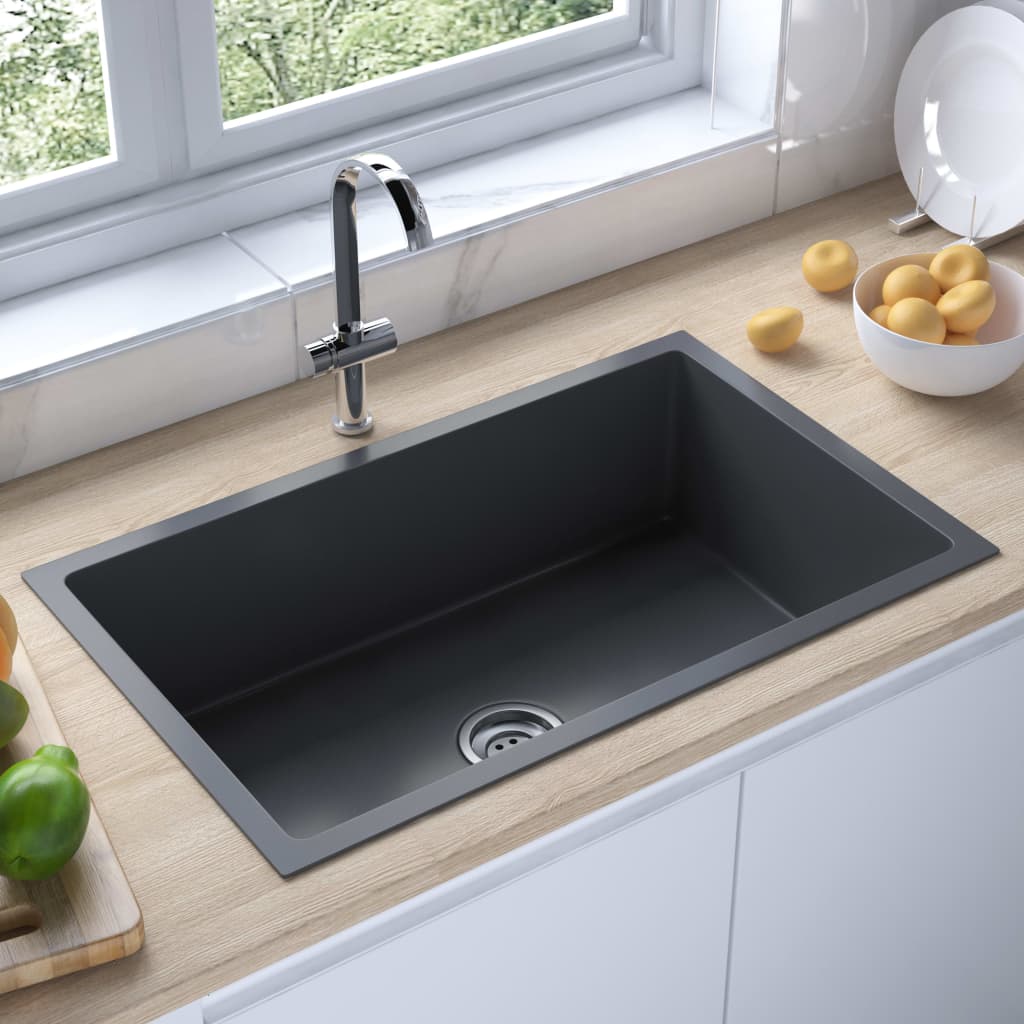 handmade-kitchen-sink-black-stainless-steel At Willow and Wine USA!