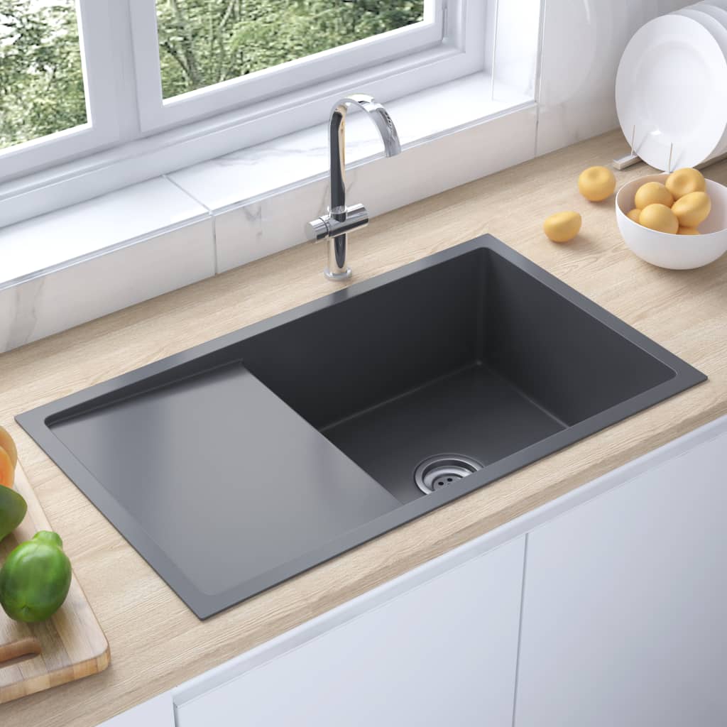 handmade-kitchen-sink-black-stainless-steel At Willow and Wine USA!