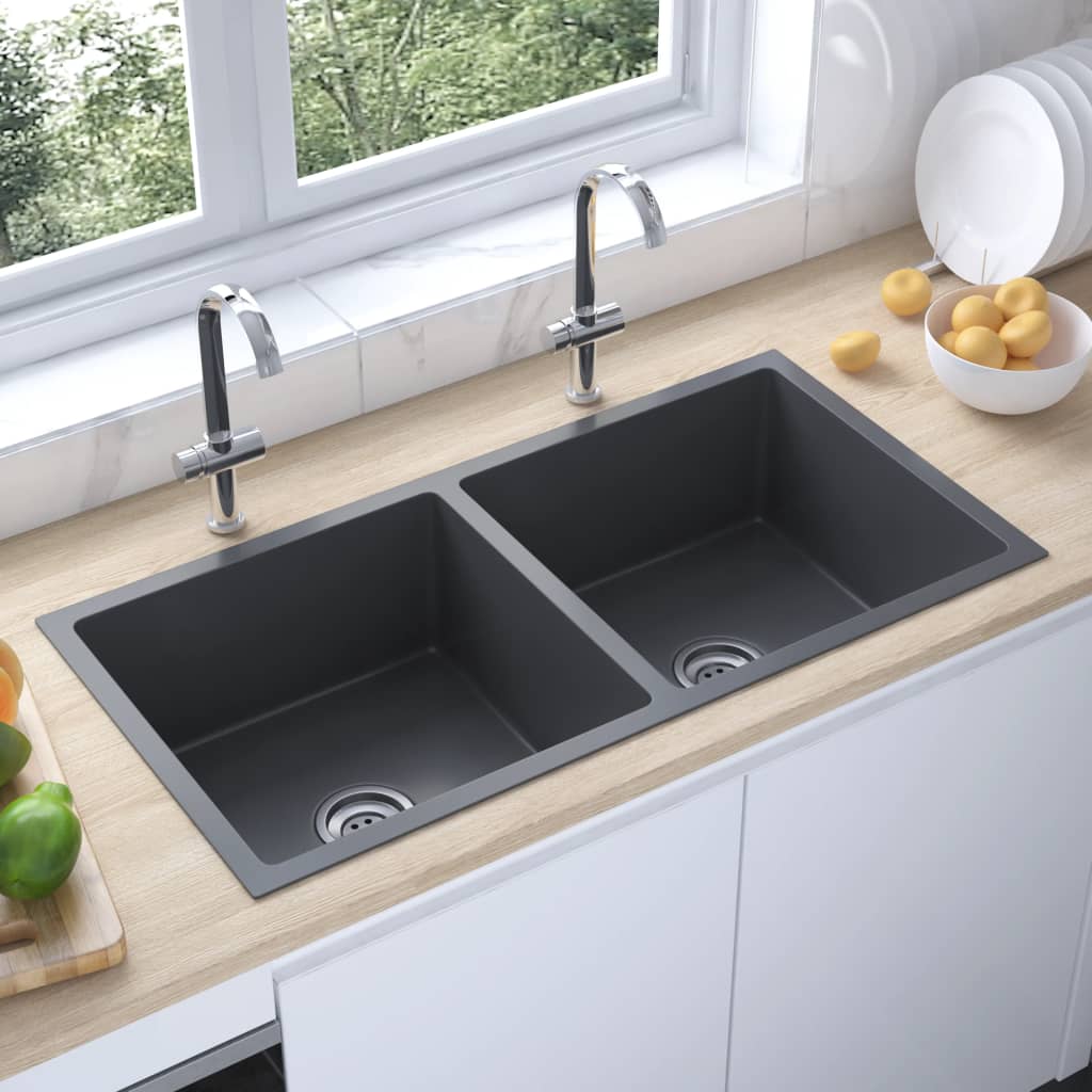 handmade-kitchen-sink-black-stainless-steel At Willow and Wine USA!