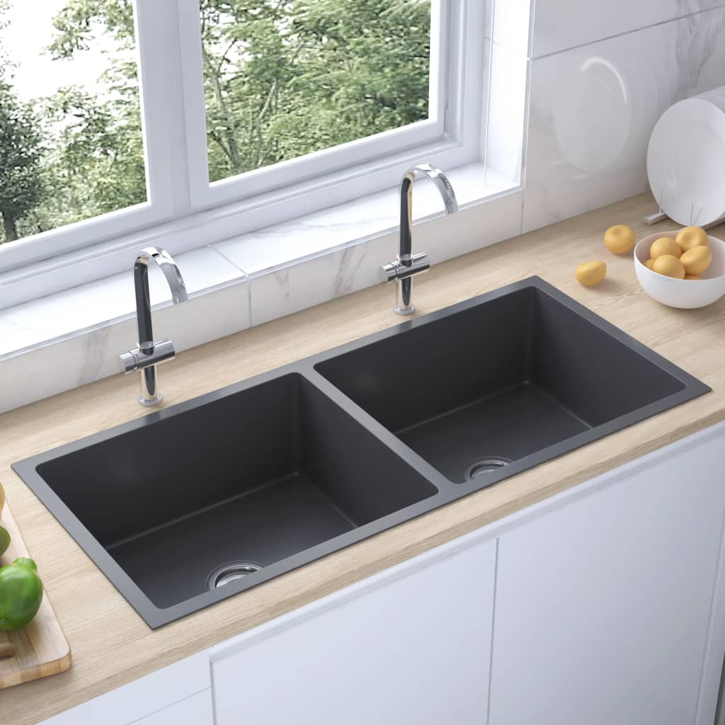 handmade-kitchen-sink-black-stainless-steel At Willow and Wine USA!