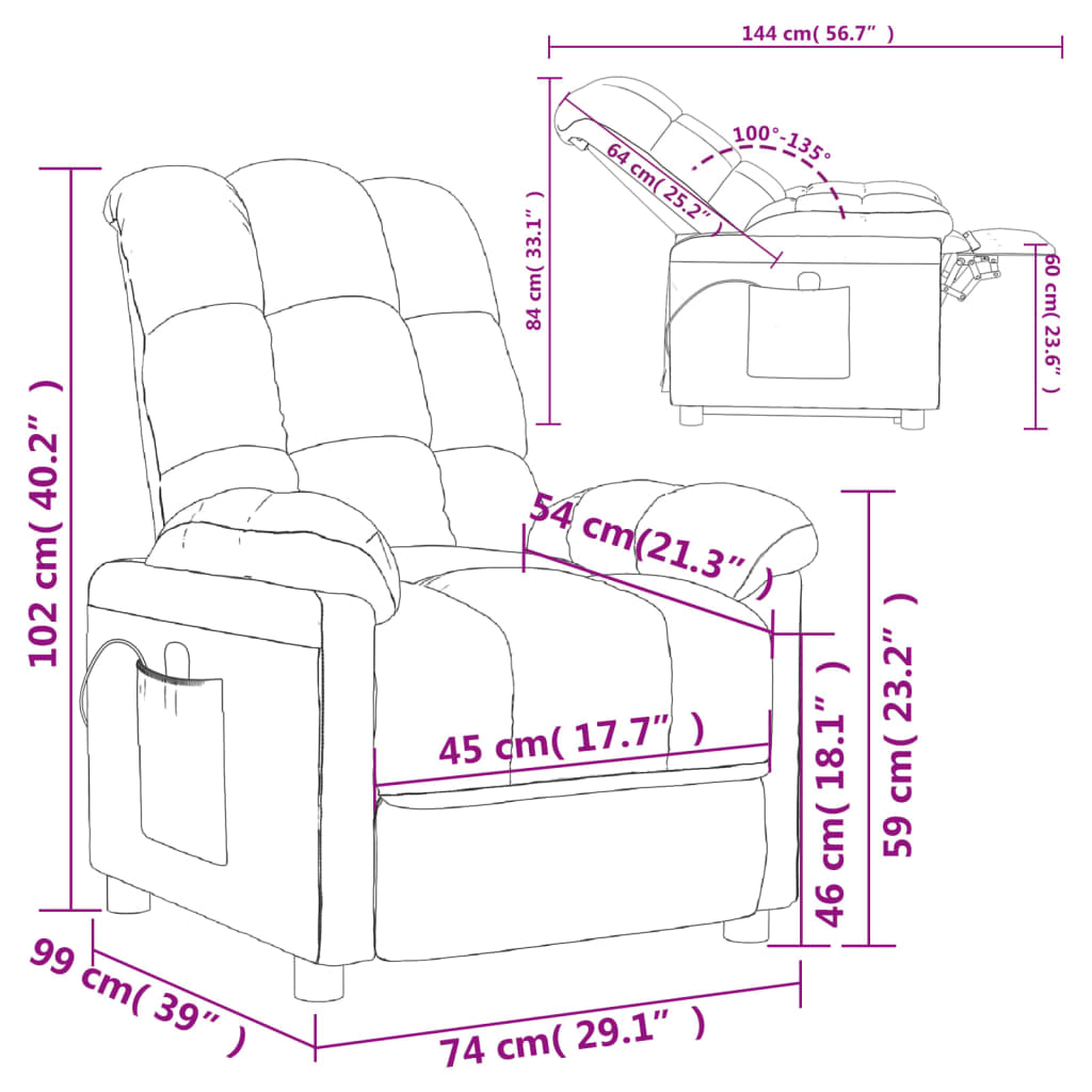 massage-chair-dark-gray-fabric At Willow and Wine USA!