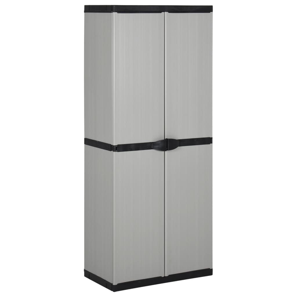 garden-storage-cabinet-with-3-shelves-gray-black-26-8-x15-7-x66-1 At Willow and Wine USA!