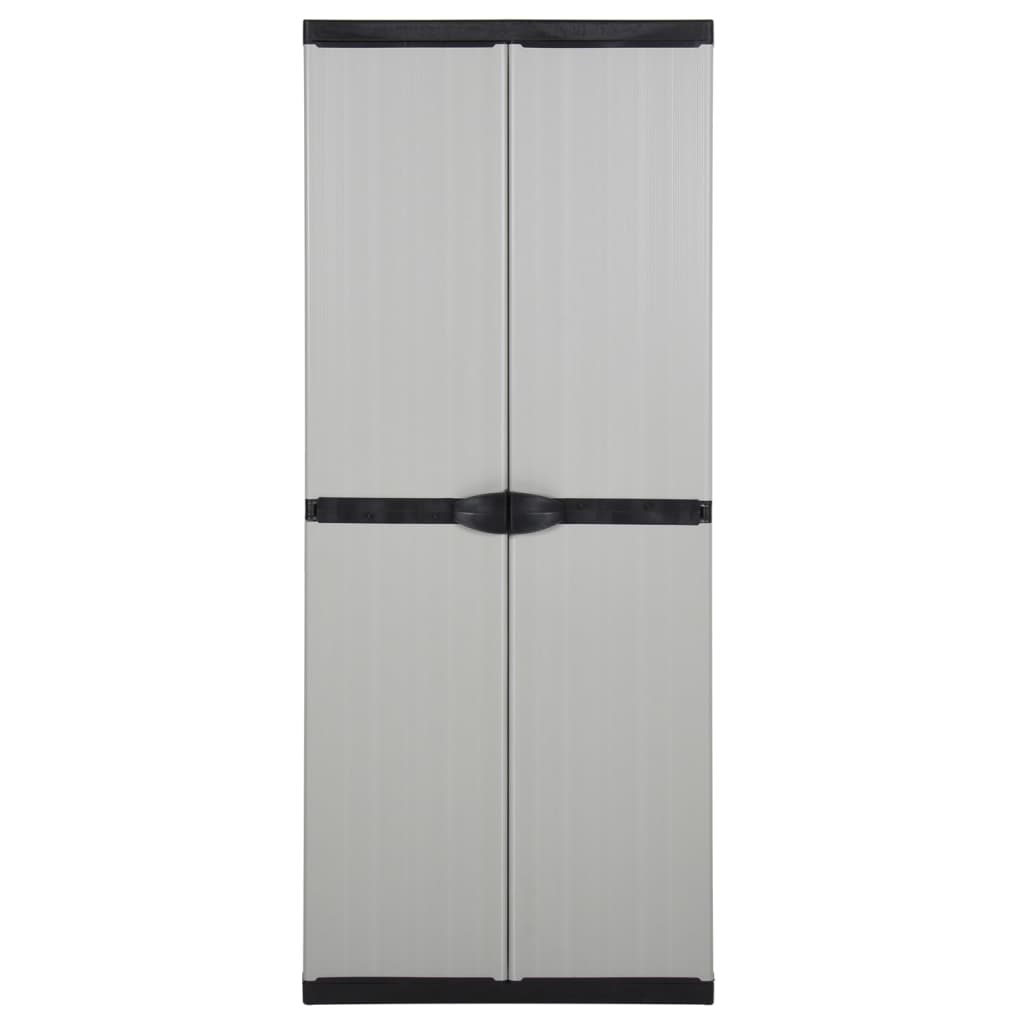 garden-storage-cabinet-with-3-shelves-gray-black-26-8-x15-7-x66-1 At Willow and Wine USA!