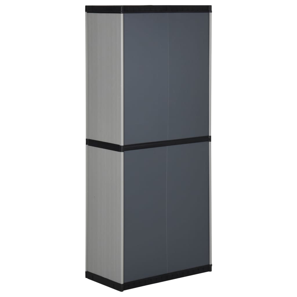 garden-storage-cabinet-with-3-shelves-gray-black-26-8-x15-7-x66-1 At Willow and Wine USA!