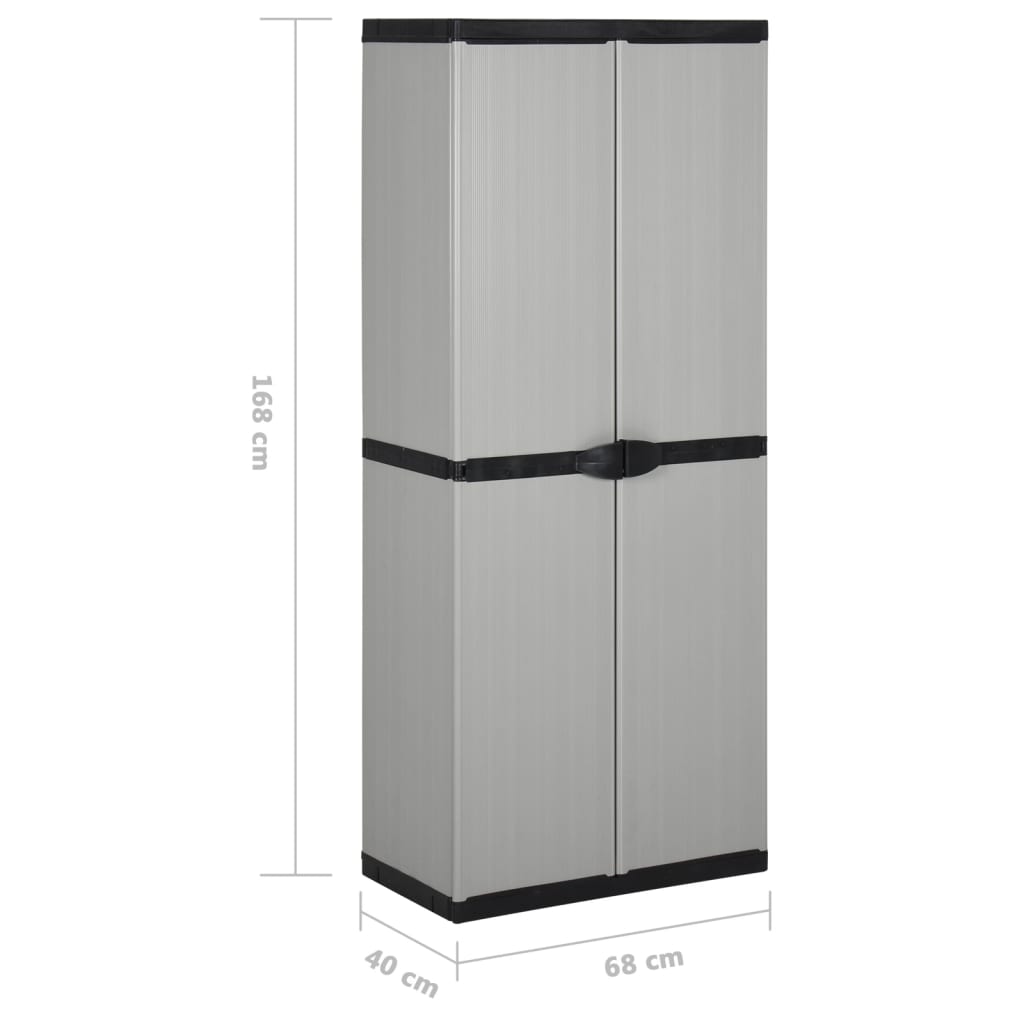 garden-storage-cabinet-with-3-shelves-gray-black-26-8-x15-7-x66-1 At Willow and Wine USA!