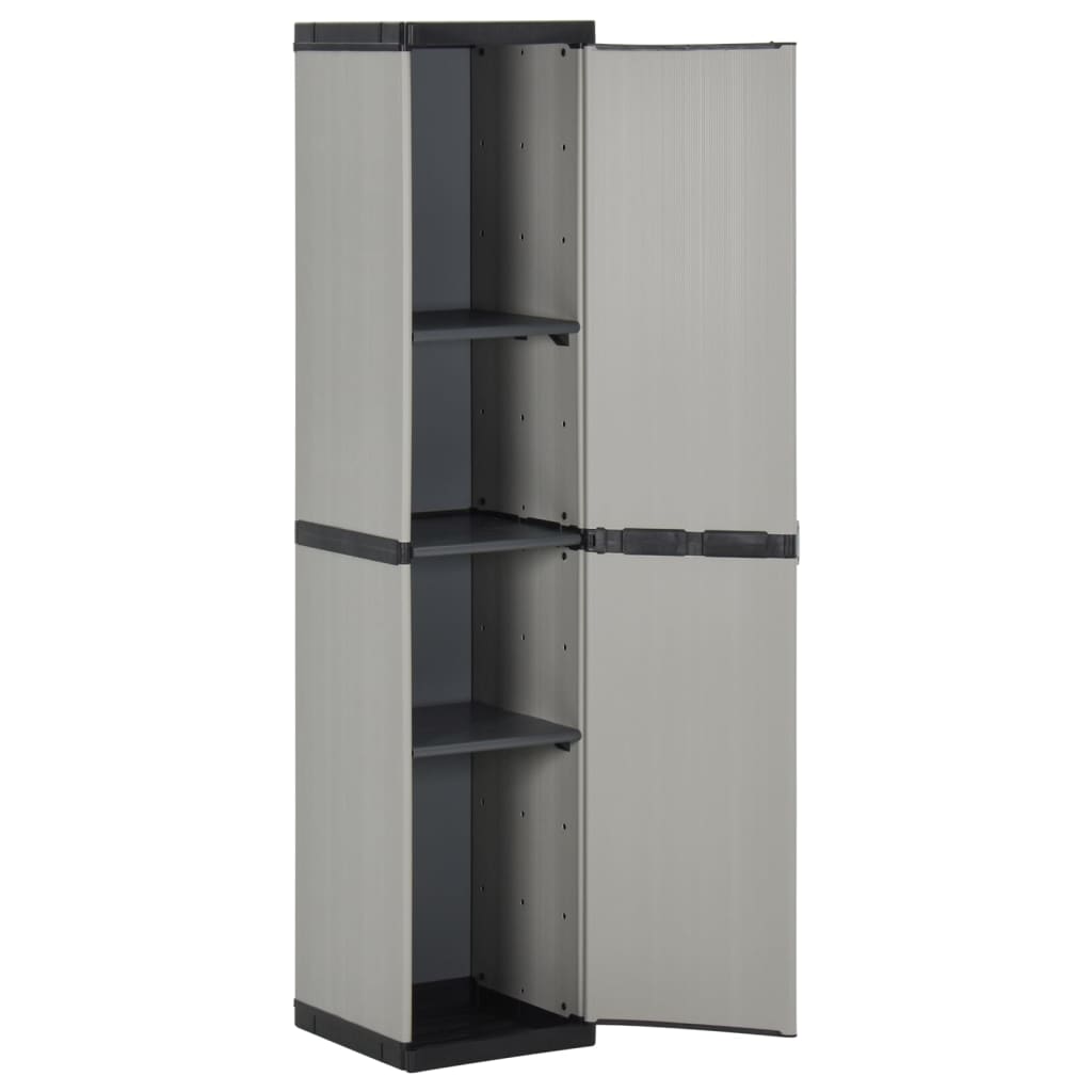 garden-storage-cabinet-with-3-shelves-gray-black-13-4-x15-7-x66-1 At Willow and Wine USA!