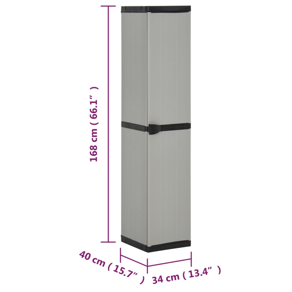 garden-storage-cabinet-with-3-shelves-gray-black-13-4-x15-7-x66-1 At Willow and Wine USA!