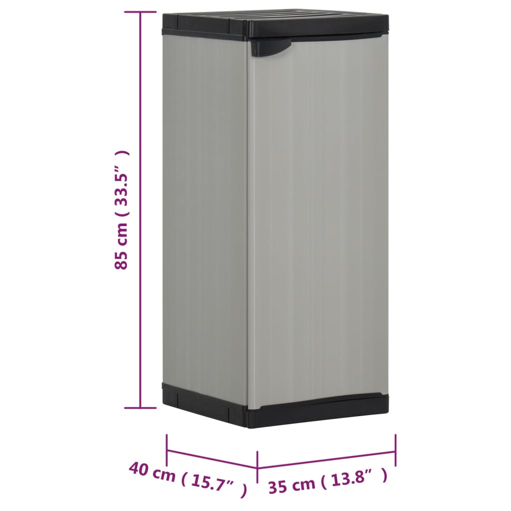 garden-storage-cabinet-with-1-shelf-gray-and-black-13-8-x15-7-x33-5 At Willow and Wine USA!