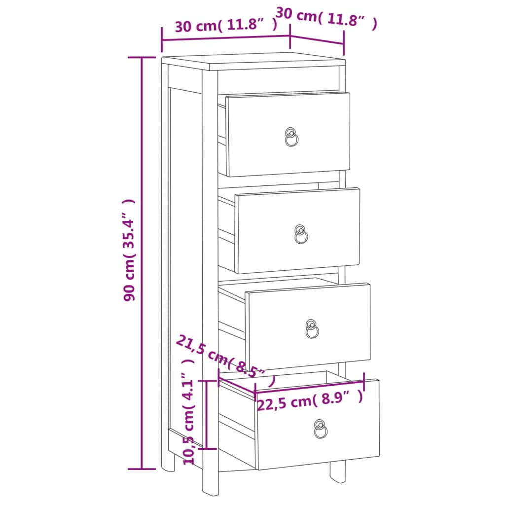 chest-of-drawers-11-8-x11-8-x35-4-solid-wood-teak At Willow and Wine USA!