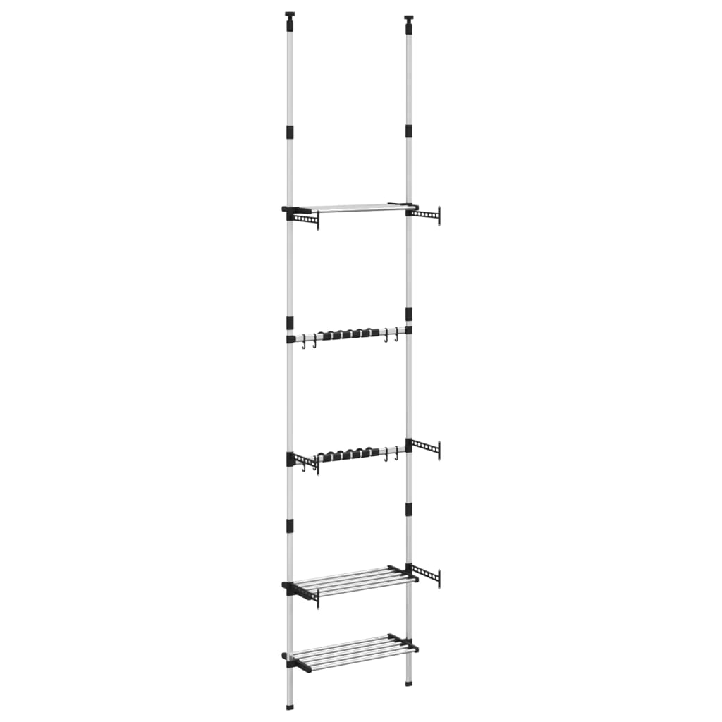 telescopic-garden-rack-with-3-shelves-silver-aluminum-817932 At Willow and Wine USA!