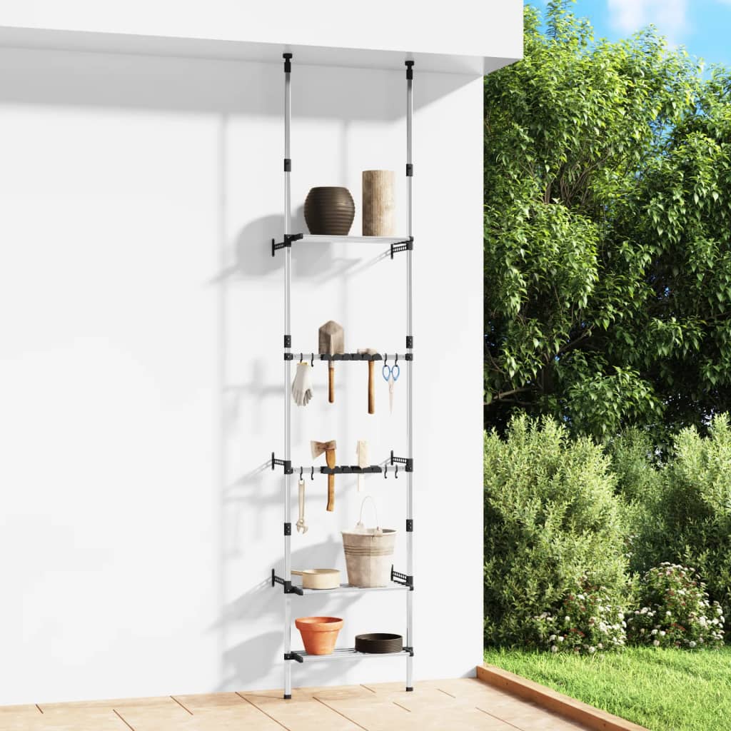 telescopic-garden-rack-with-3-shelves-silver-aluminum-817932 At Willow and Wine USA!