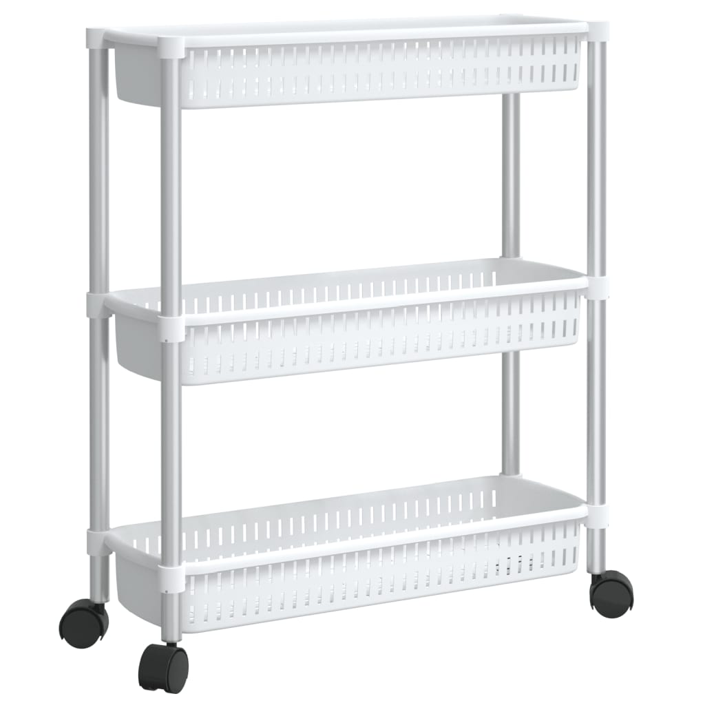 3-tier-storage-trolley-silver-and-white-aluminum-841958 At Willow and Wine USA!