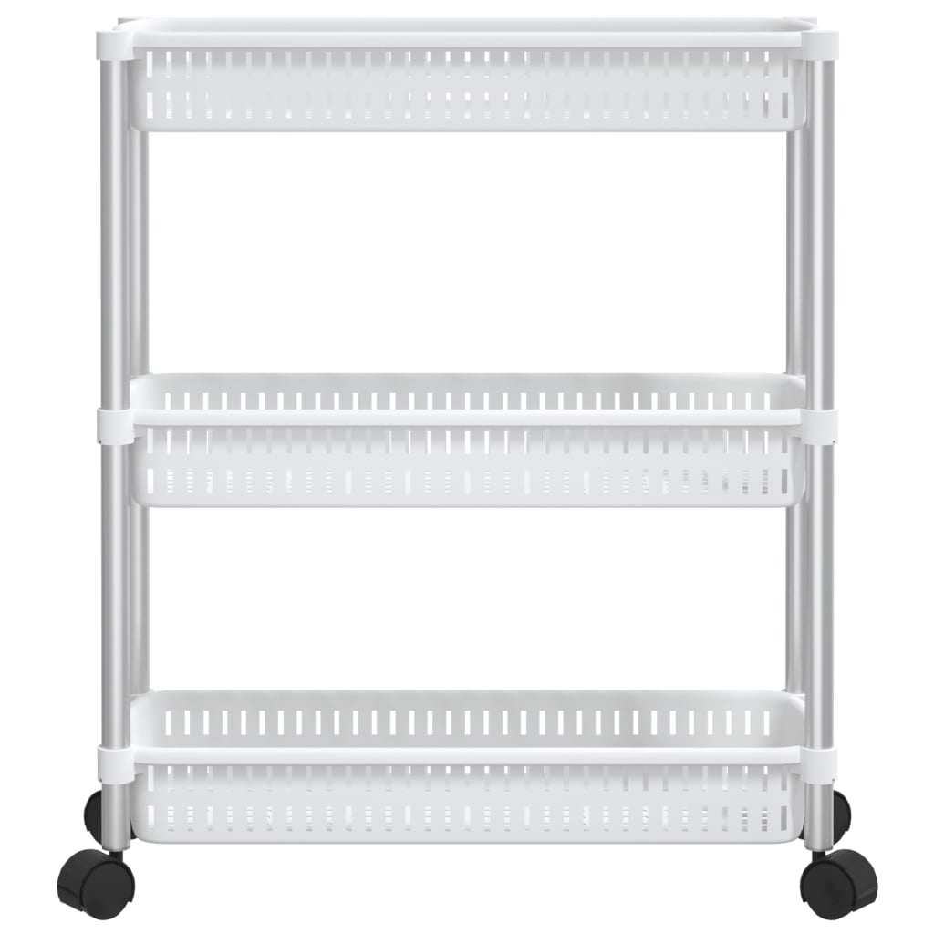 3-tier-storage-trolley-silver-and-white-aluminum-841958 At Willow and Wine USA!