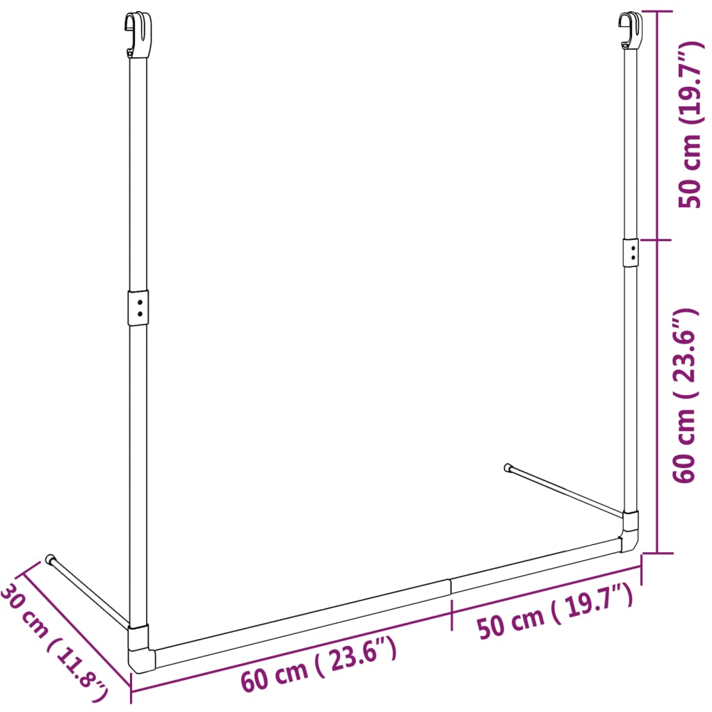 telescopic-wardrobe-hanging-rail-silver-841957 At Willow and Wine USA!