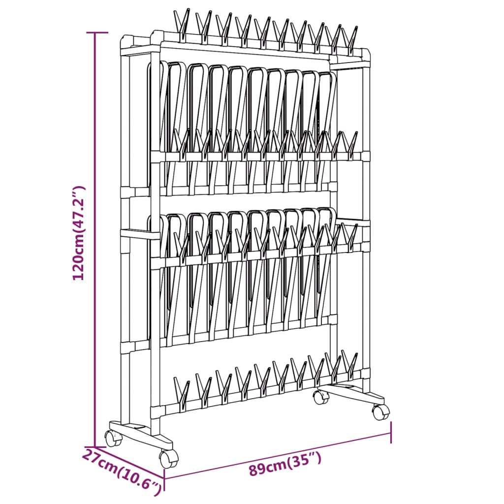 shoe-rack-with-wheels-silver-35-x10-6-x47-2-817928 At Willow and Wine USA!