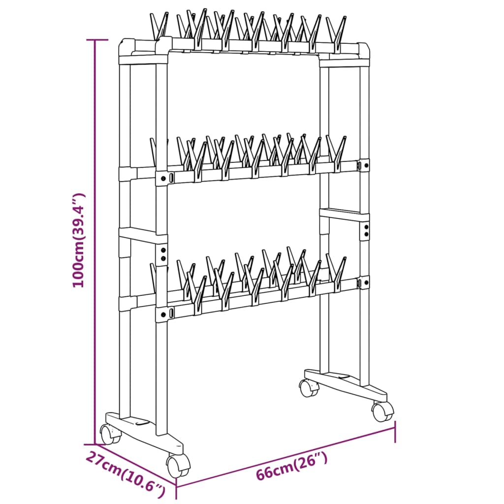 shoe-rack-with-wheels-silver-26-x10-6-x39-4-817795 At Willow and Wine USA!