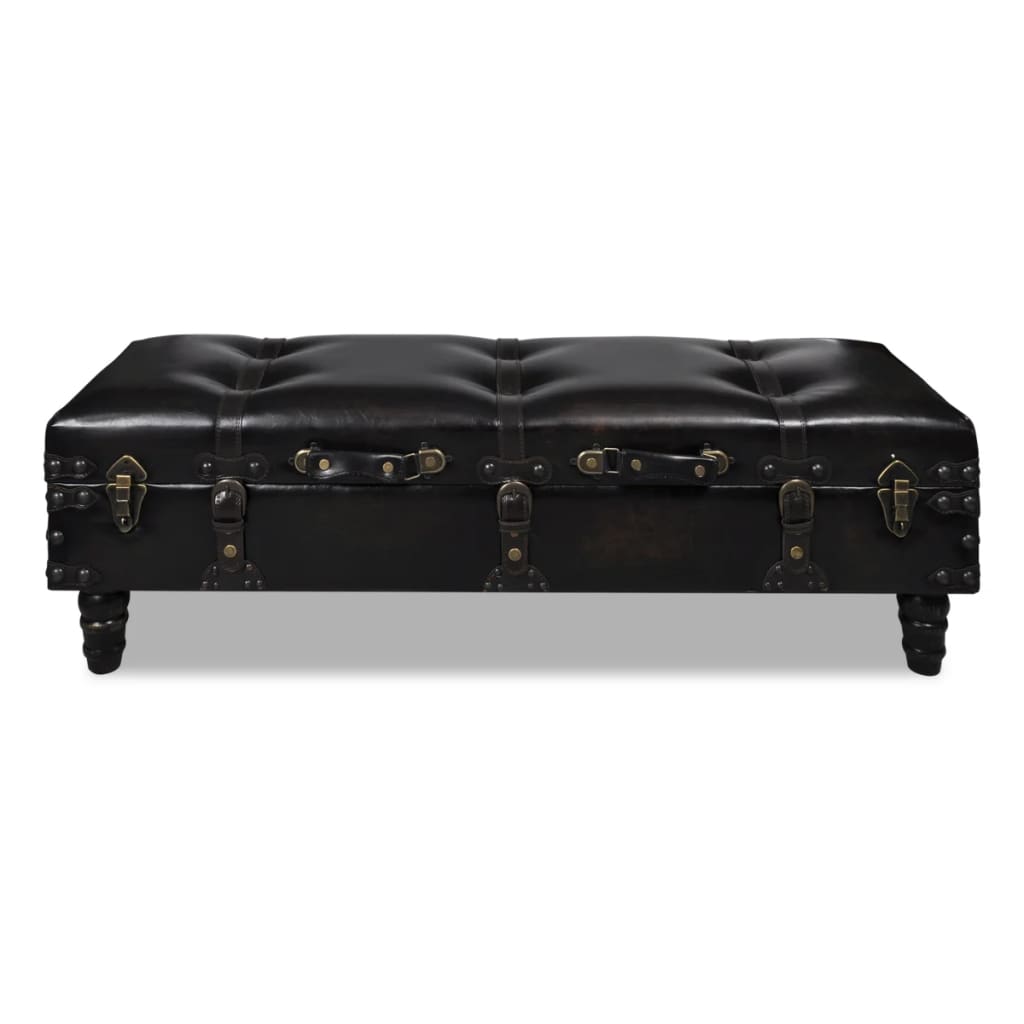 storage-bench-43-7-dark-brown-solid-wood-pine-faux-leather At Willow and Wine USA!