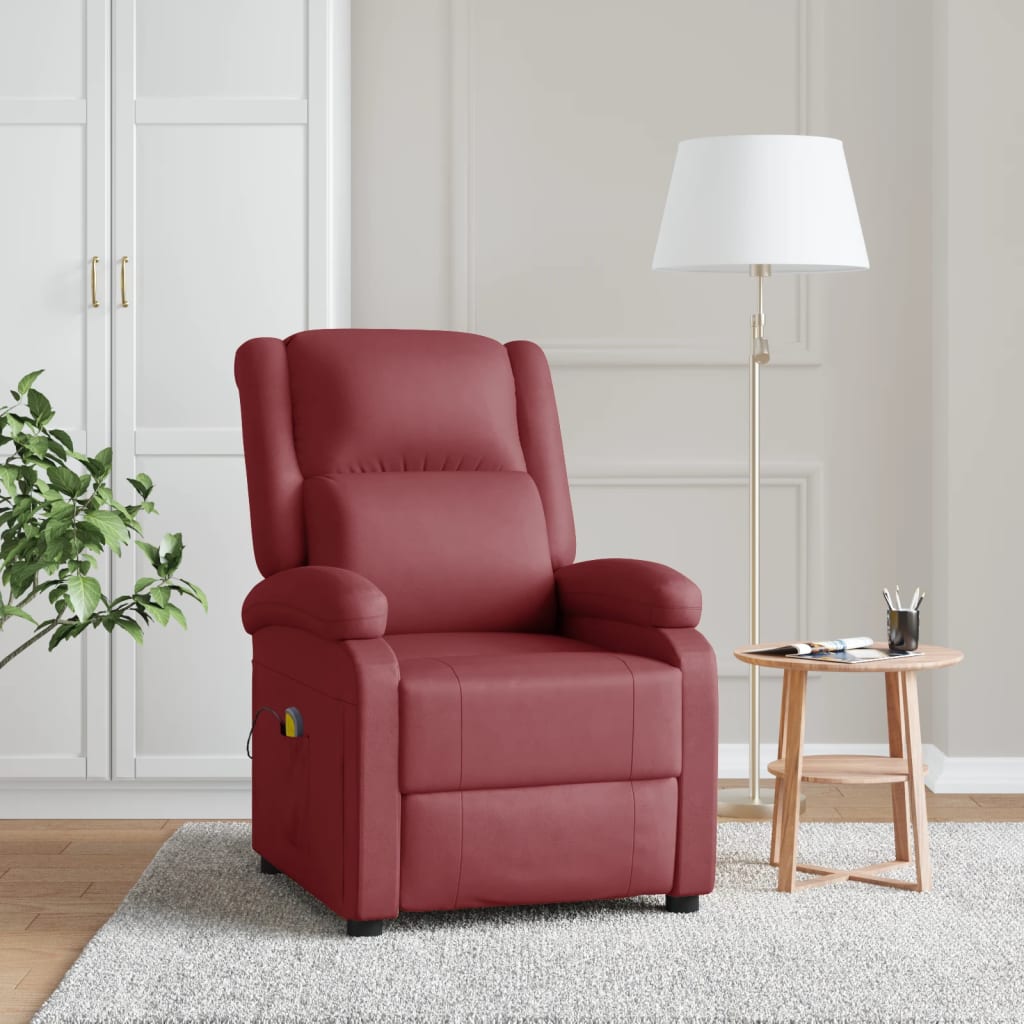 massage-chair-wine-red-faux-leather At Willow and Wine USA!