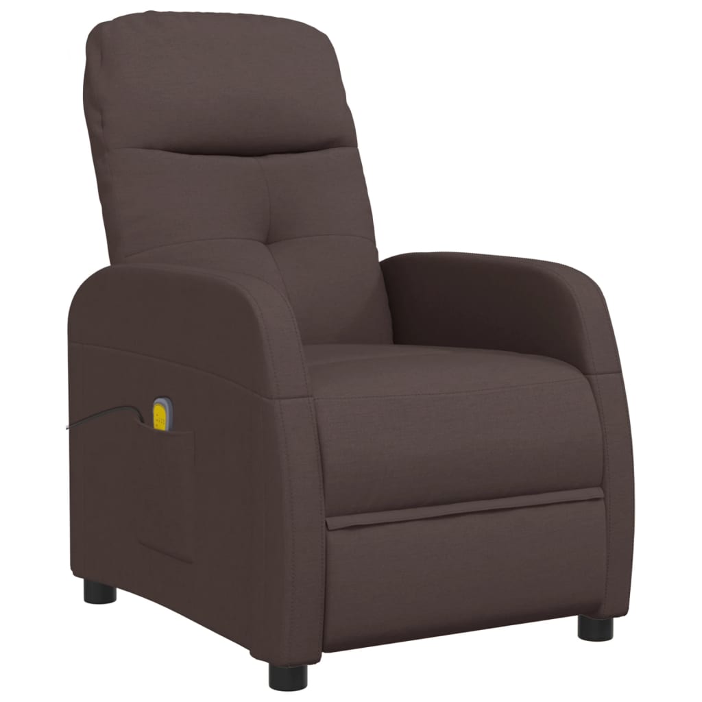 Massage Chair Dark Brown Fabric