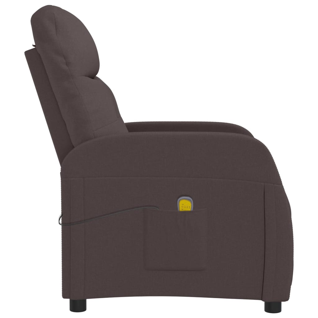 Massage Chair Dark Brown Fabric