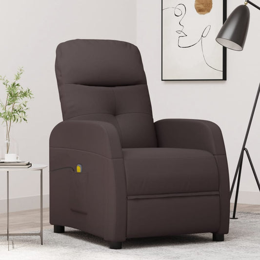 Massage Chair Dark Brown Fabric