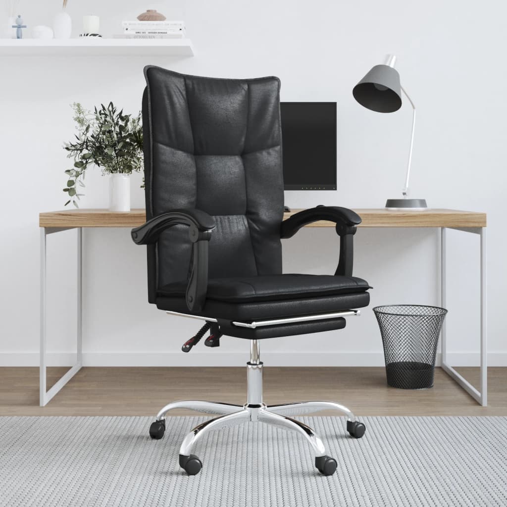 reclining-office-chair-black-faux-leather-2 At Willow and Wine USA!