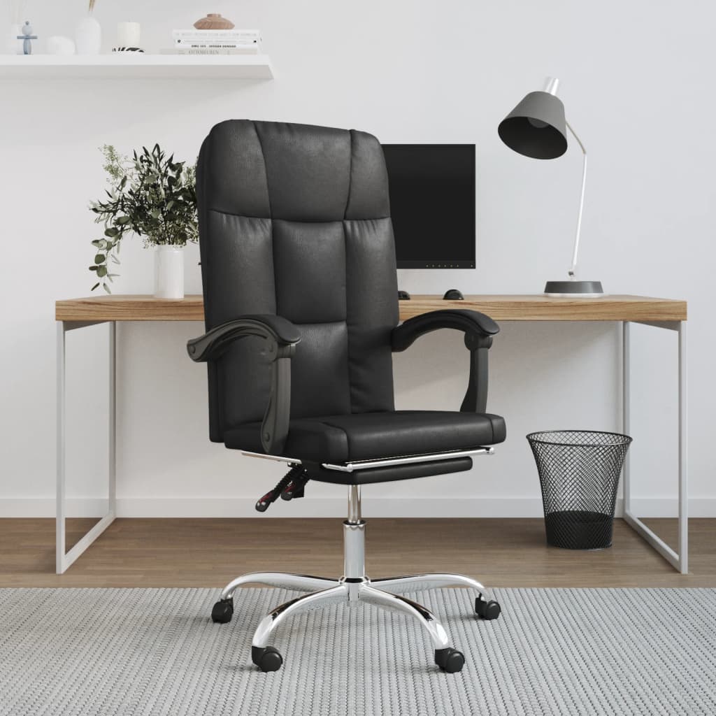 reclining-office-chair-black-faux-leather-3 At Willow and Wine USA!