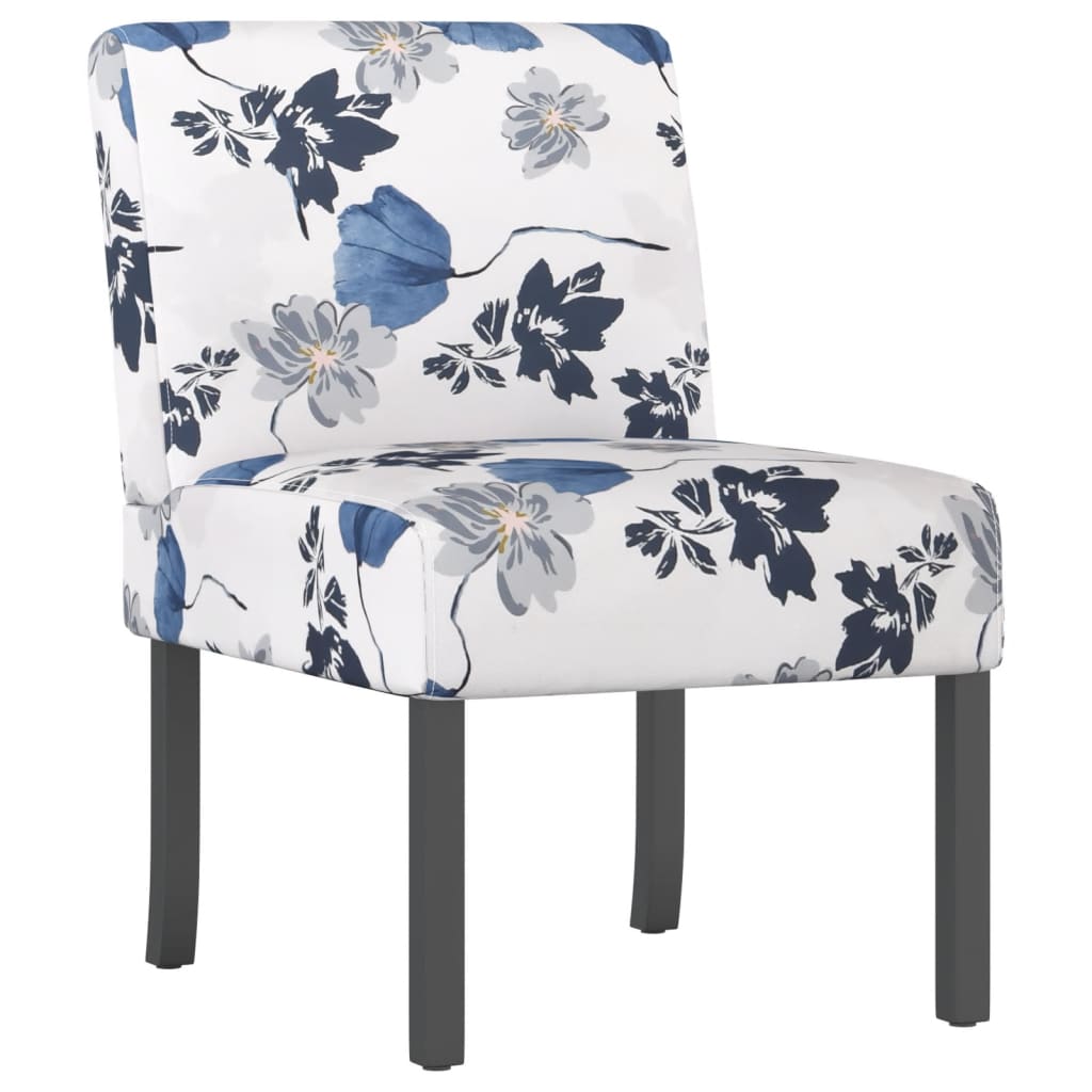 slipper-chair-blue-flower-fabric At Willow and Wine USA!