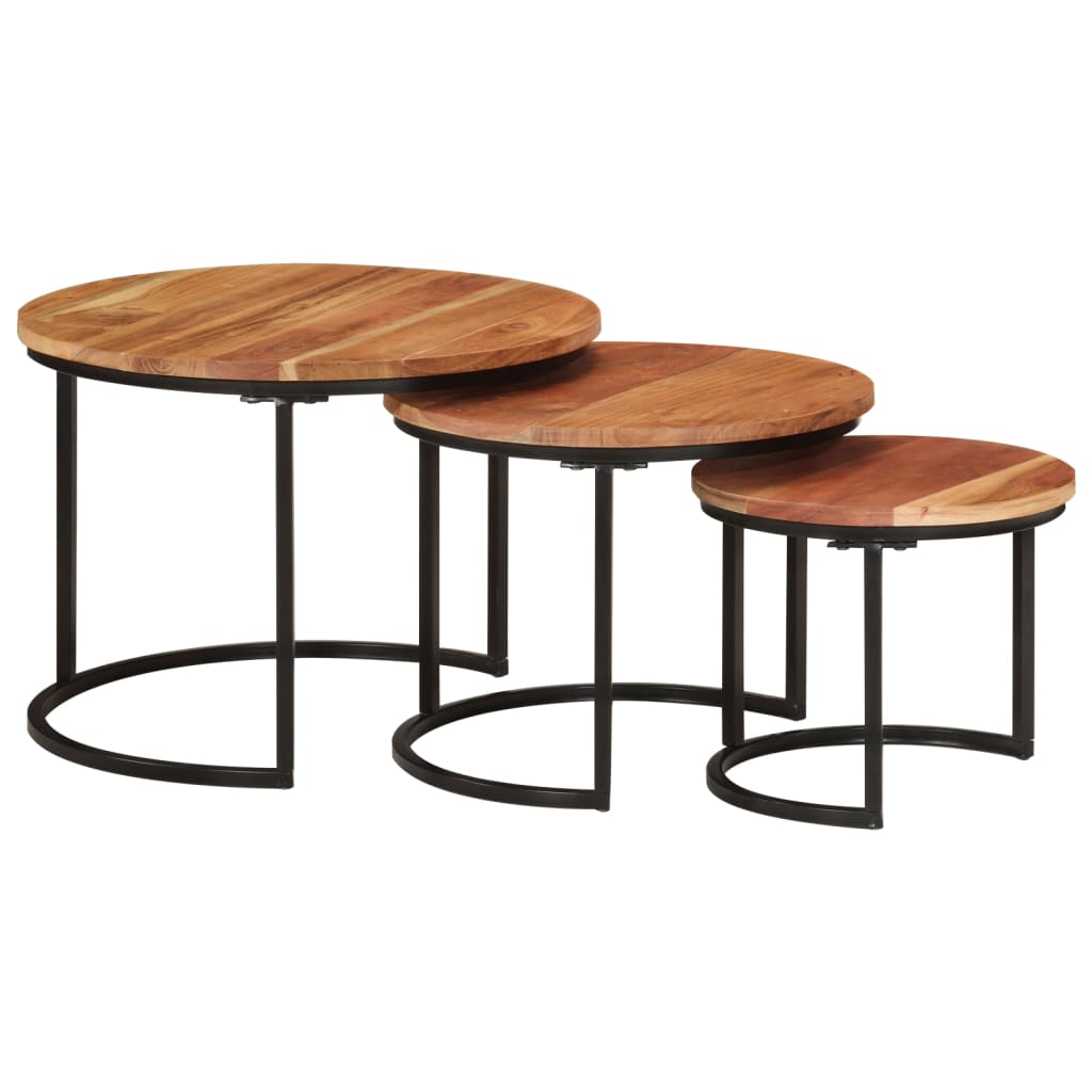 nesting-tables-3-pcs-solid-wood-acacia At Willow and Wine USA!