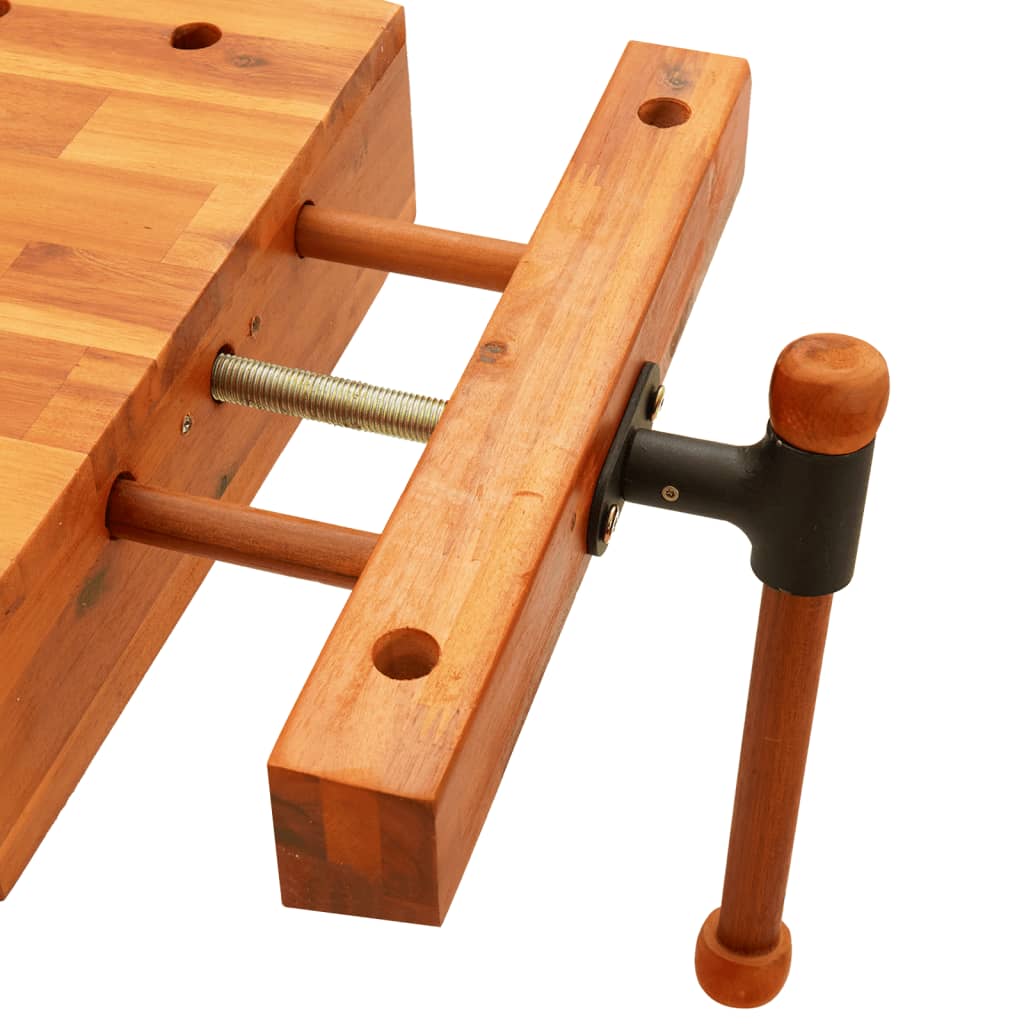 workbench-tabletop-with-vice-20-5-x17-3-x3-7-solid-wood-acacia At Willow and Wine USA!