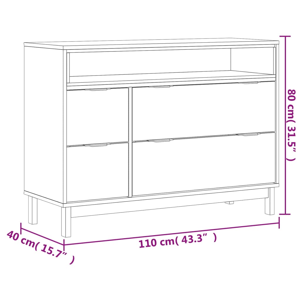 drawer-cabinet-flam-43-3-x15-7-x31-5-solid-wood-pine At Willow and Wine USA!