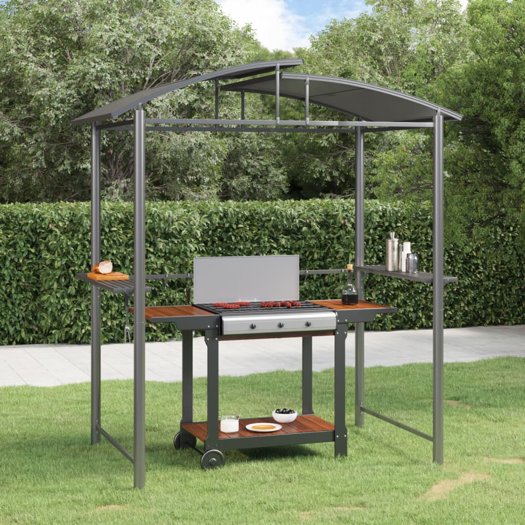 bbq-gazebo-with-side-shelves-anthracite-82-7-x44-9-x90-6-steel-885785 At Willow and Wine USA!