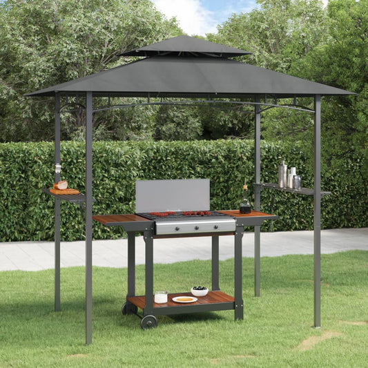 bbq-gazebo-with-side-shelves-anthracite-94-5-x59-1-x95-7-steel At Willow and Wine USA!