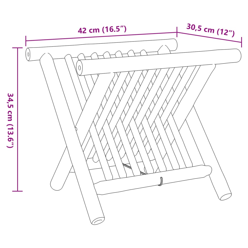 Magazine Rack 16.5"x12"x13.6" Bamboo