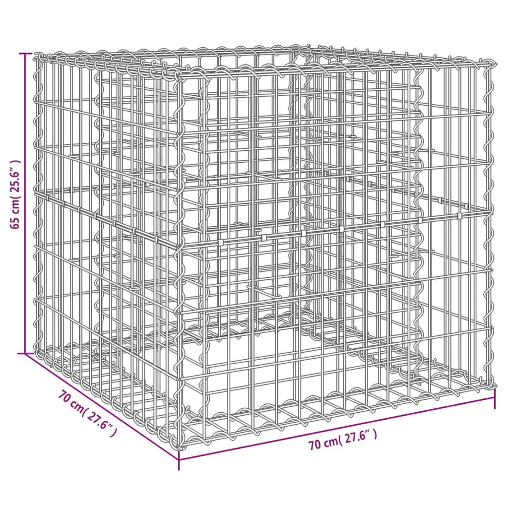 gabion-basket-silver-27-6-x27-6-x25-6-galvanized-iron At Willow and Wine USA!