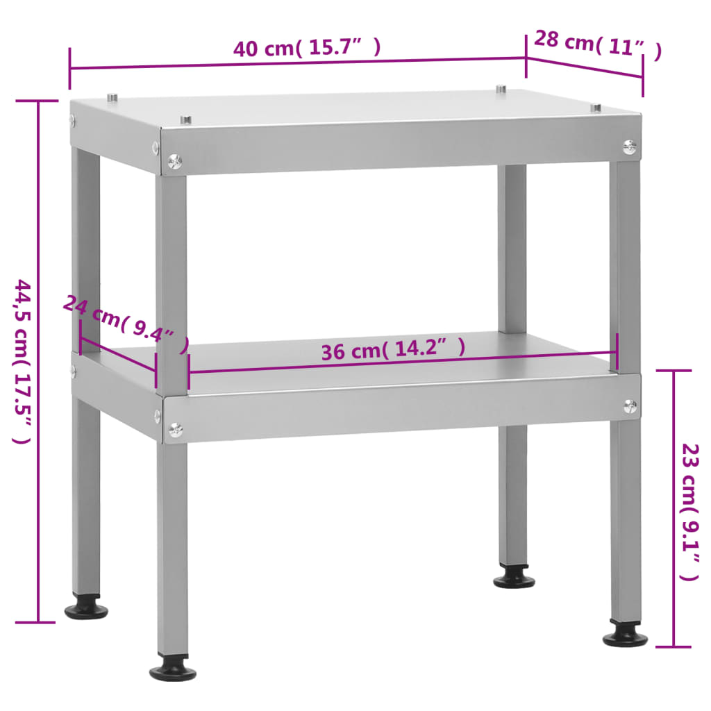 Table for Oven Smoker 15.7"x11"x17.5" Galvanized Steel