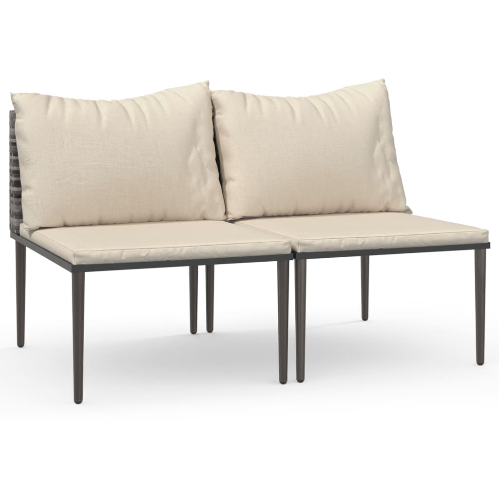 patio-middle-sofas-with-cushions-2-pcs-gray-poly-rattan-1 At Willow and Wine USA!