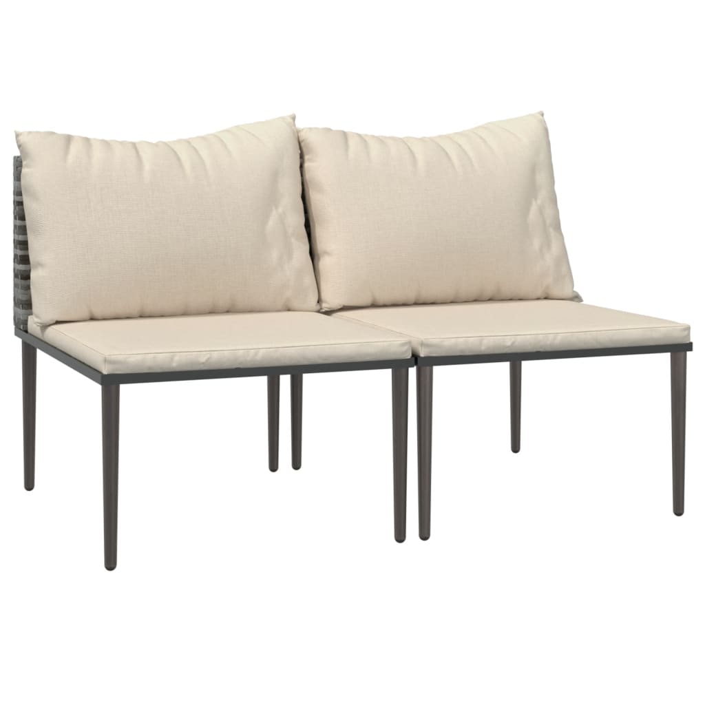 patio-middle-sofas-with-cushions-2-pcs-gray-poly-rattan-1 At Willow and Wine USA!