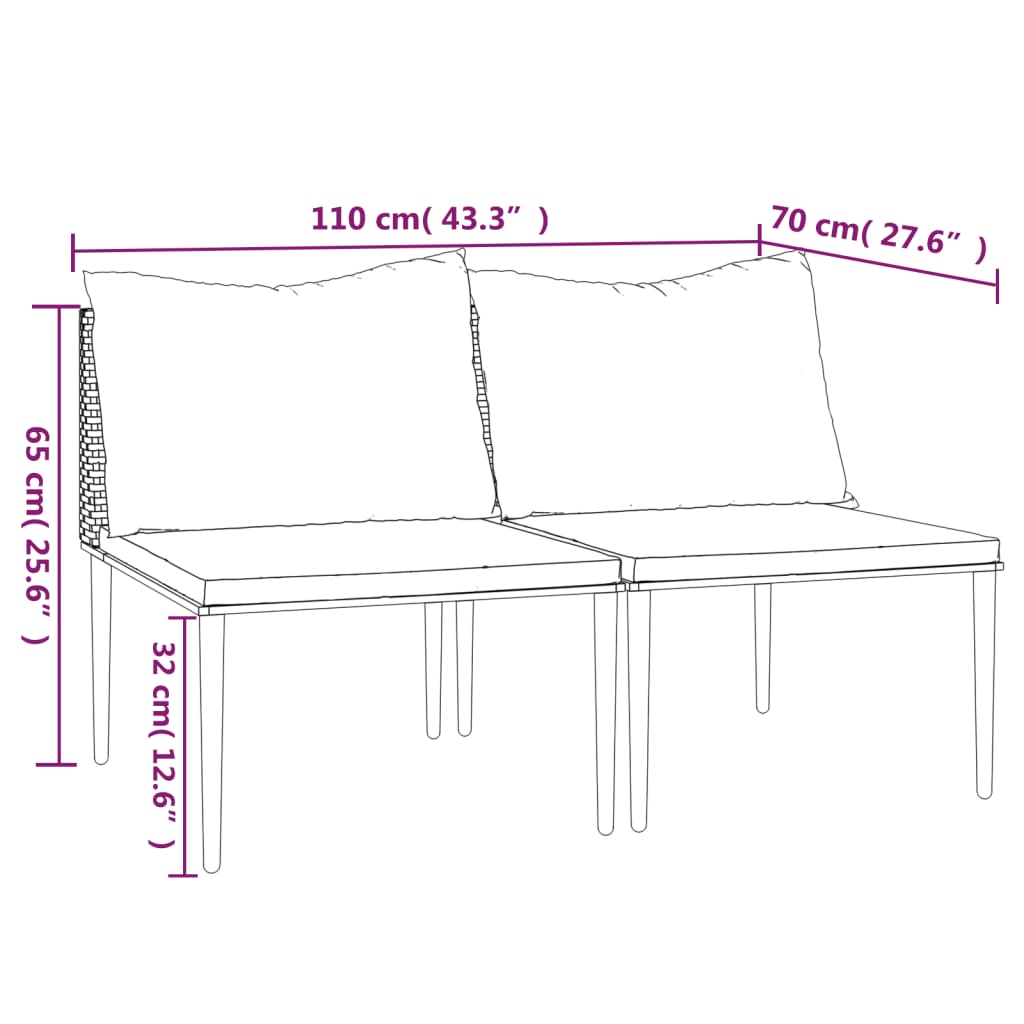 patio-middle-sofas-with-cushions-2-pcs-gray-poly-rattan-1 At Willow and Wine USA!