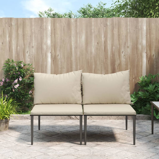 patio-middle-sofas-with-cushions-2-pcs-gray-poly-rattan-1 At Willow and Wine USA!