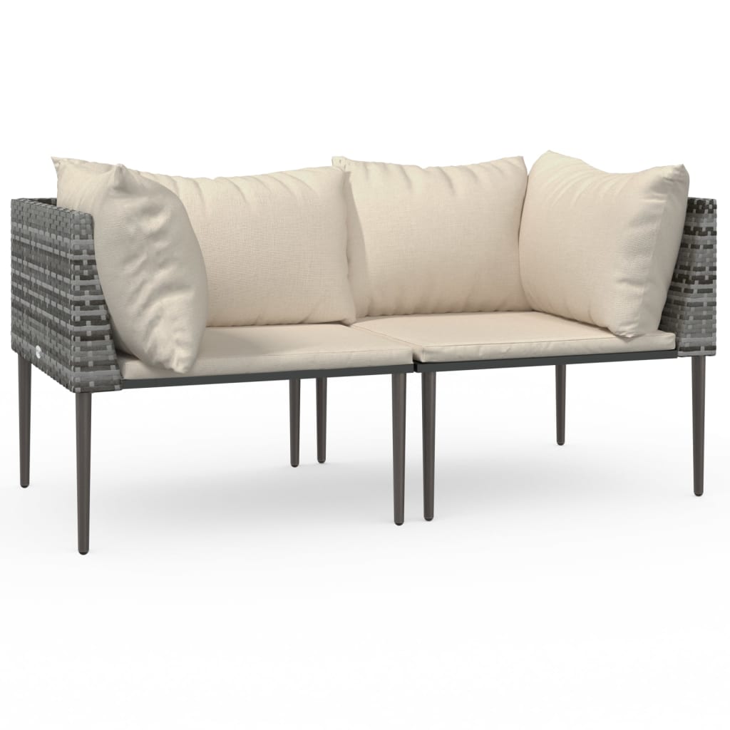 patio-corner-sofas-with-cushions-2-pcs-gray-poly-rattan At Willow and Wine USA!